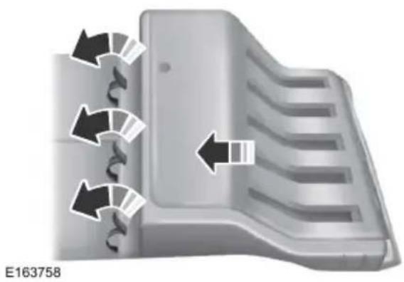 3D diagram of a vehicle door with directional arrows indicating flow or movement (no text or symbols)