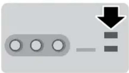 Simple diagram with three circular elements and a downward arrow, no text or symbols present