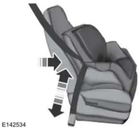 3D illustration of a car seatbelt with arrows indicating seat movement (no text or symbols)