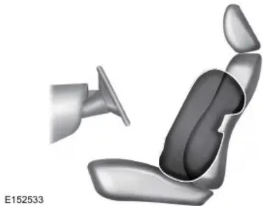 3D rendered illustration of a car seat with a side arm and seatbelt, no text or symbols present