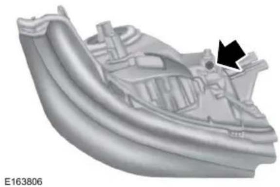 3D rendered model of a ship's hull with visible hull structure and a black arrow pointing to a specific area (no text or symbols)