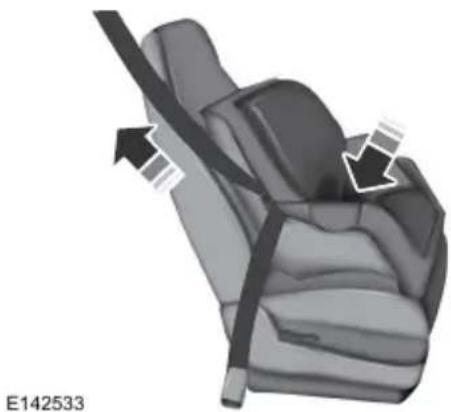 3D illustration of a car seatbelt with arrows indicating direction (no text or symbols)