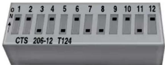 o 1 2 3 4 5 6 7 8 9 10 11 12 ↑ N CTS 206-12 T124