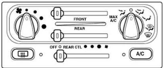 FRONT MAX A/C REAR OFF ○ REAR CTL A/C