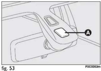 Technical line drawing of a car seatbelt component with labeled point A (no text or symbols beyond label)