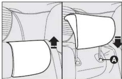 Diagram showing two views of a car's side profile with arrows indicating movement or force (no text or symbols present)