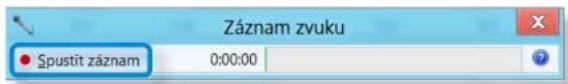 Záznam zvuku Spustit záznam 0:00:00