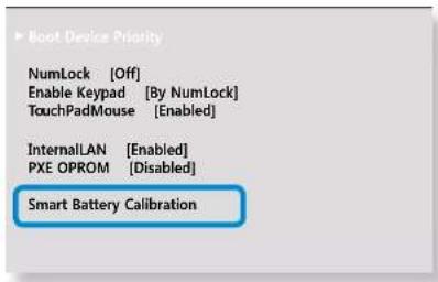 Boot Device Priority NumLock [Off] Enable Keypad [By NumLock] TouchPadMouse [Enabled] InternalLAN [Enabled] PXE OPROM [Disabled] Smart Battery Calibration