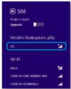 Sítě Rozám v letadne Vypanuto Mobilní širokopásm. přip: XX Wi-Fi setuo COM-AV-DWL-8200AP-A69 COM-AV-ROAMING2