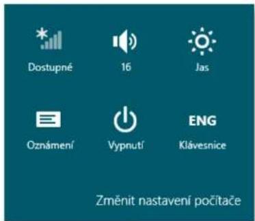 Dostupné 16 Jas Oznámení Vypnutí ENG Klávesnice Změnit nastavení počítace