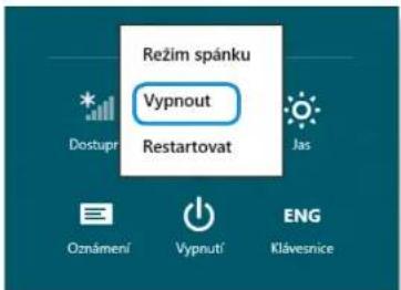 Režim spánku Vypnout Restartovat Oznámení Vypnutí ENG Klávesnice