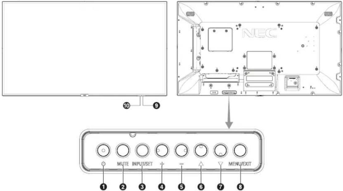 NEC MultiSync V55 - Ovládací panel - 1