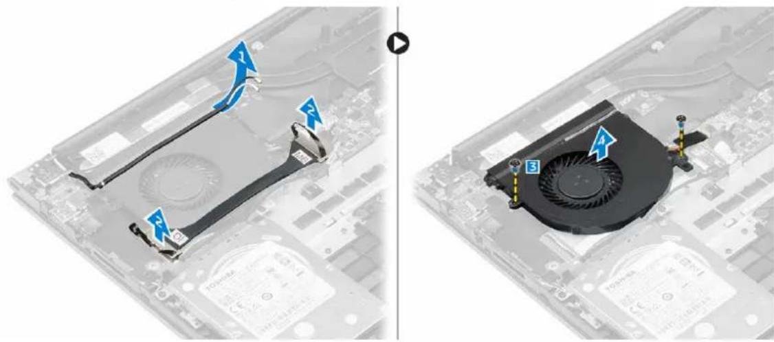 DELL Vostro 5459 - Vyjmutí ventilátoru - 1