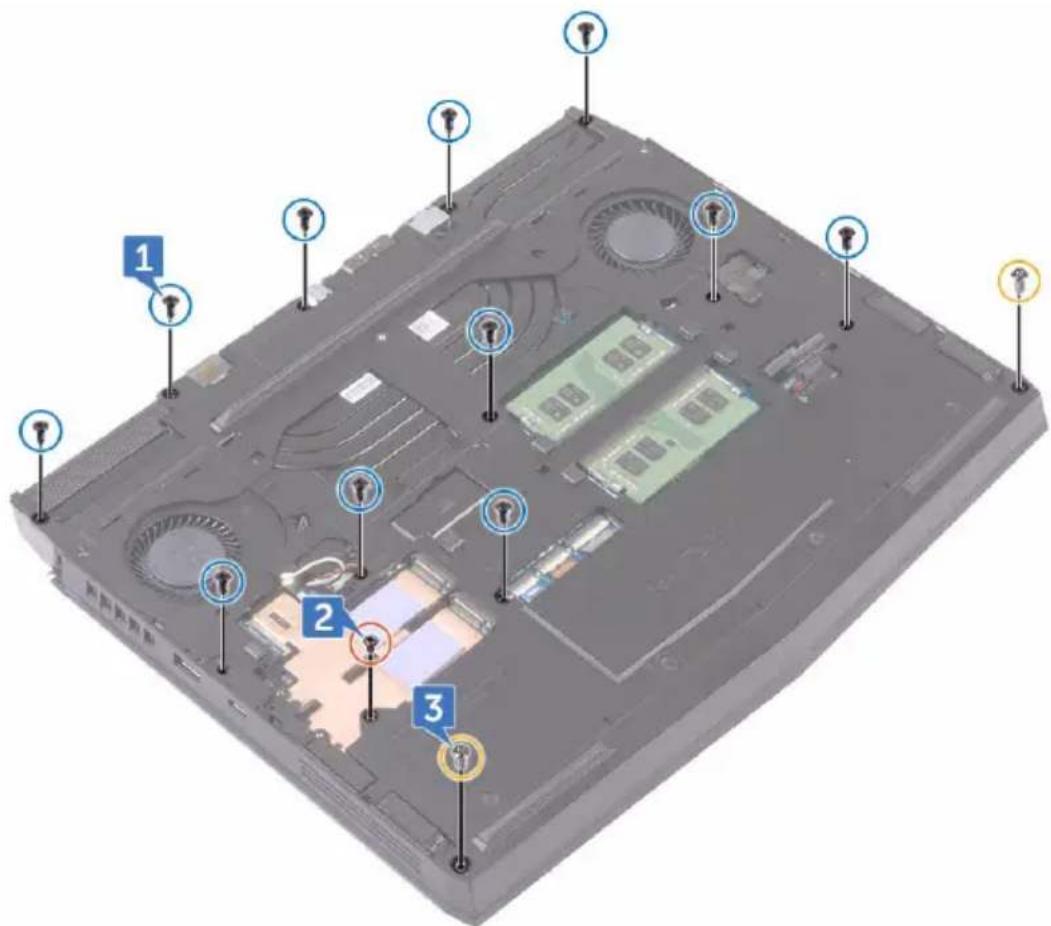 Labeled diagram of a computer motherboard showing numbered components with key points marked
