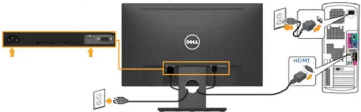 DELL E Series E2318H - Připojení monitoru - 4