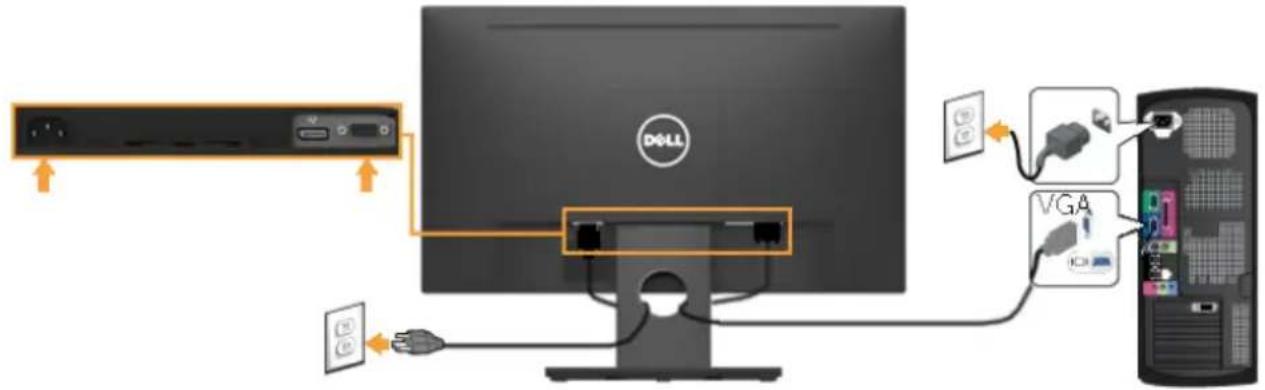DELL E Series E2318H - Připojení monitoru - 2