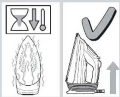 Diagram illustrating environmental change and air quality issues, showing a flame with downward arrow and checkmark.