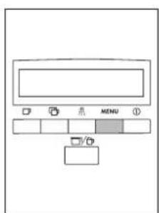 Diagram of a computer interface with labeled buttons and a 'MENU' button, likely for menu or navigation.