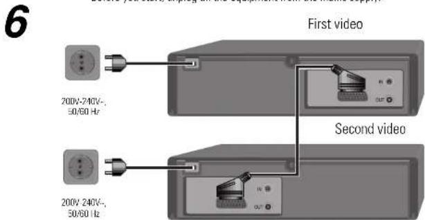6 First video Second video 200V-240V- 50/60 Hz 200V 240V- 50/60 Hz