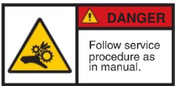 DANGER Follow service procedure as in manual.
