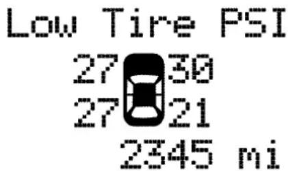 Low Tire PSI 27 30 27 21 2345 mi