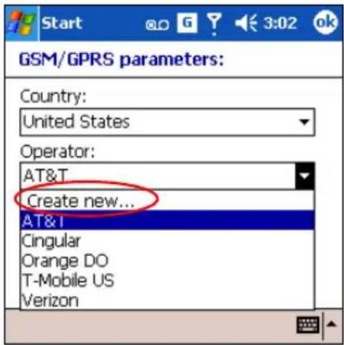 GSM/GPRS parameters: Country: United States Operator: AT&T Create new... AT&I Cingular Orange DO T-Mobile US Verizon