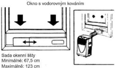 Okno s vodorovným kováním Sada okenní lišty Minimálné: 67,5 cm Maximálné: 123 cm
