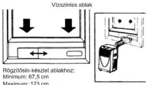 Vizszintes ablak Rögzítősín-készlet ablakhoz: Minimum: 67,5 cm Maximum: 123 cm