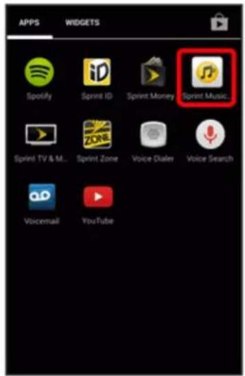 APPS WIDGETS Spotify iD Sprint ID Sprint Money Sprint Music Sprint TV & M... Sprint Zone Voice Dialer Voice Search Voicemail YouTube