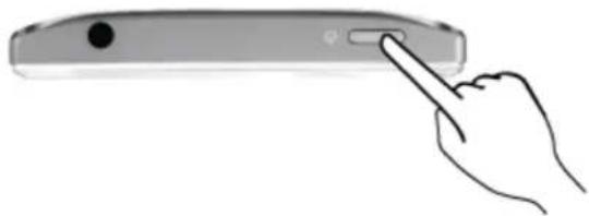 Hand pointing at a device button (no text or symbols visible)