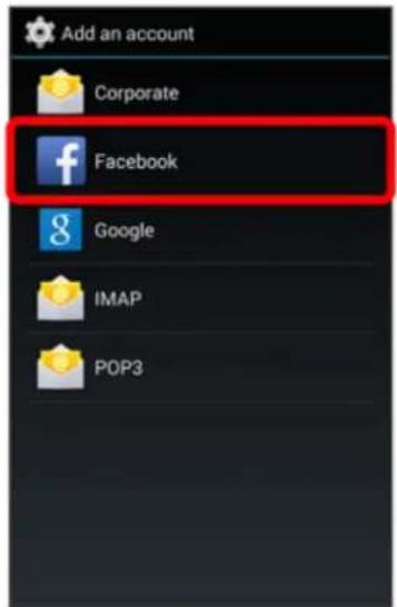 Add an account Corporate Facebook Google IMAP POP3