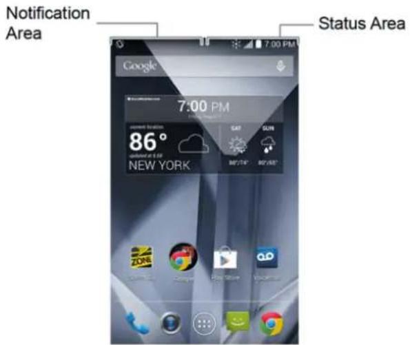Notification Area Google 7:00 PM 86° NEW YORK Status Area
