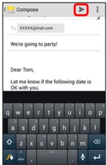 Compose. To: XXXXX@mail.com. Subject: We're going to party! Dear Tom, Let me know if the following date is OK with you.