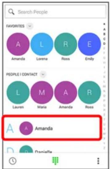 Search People FAVORITES A L R E Amanda Lorena Ross Emily PEOPLE | CONTACT L M A R Lauren Maria Amanda Ross A Amanda D Danielle