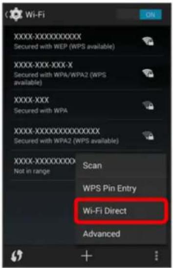 Wi-Fi XXXX-XXXXXXXXX Secured with WEP (WPS available) XXXX-XXX-XXX-X Secured with WPA/WPA2 (WPS available) XXXX-XXX Secured with WPA XXXX-XXXXXXXXXXXX Secured with WPA2 (WPS available) XXXX-XXXXXXXXX Not in range Scan WPS Pin Entry Wi-Fi Direct Advanced