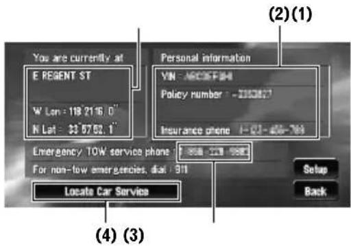 PIONEER AVIC-N3 - Checking the information registered as Emergency Info - 1