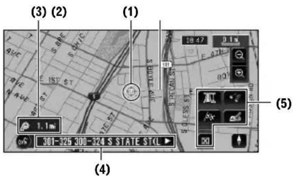 PIONEER AVIC-N3 - Moving the map to the location you want to see - 1