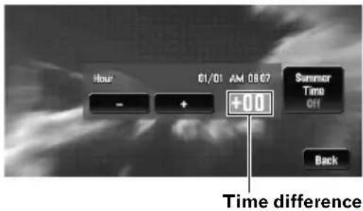 PIONEER AVIC-N3 - To set the time difference, touch "+" or "-" - 1