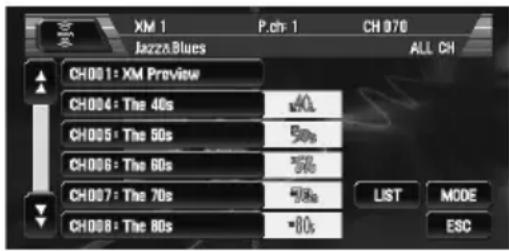 PIONEER AVIC-N3 - Touch the desired channel that you want to listen to. - 1