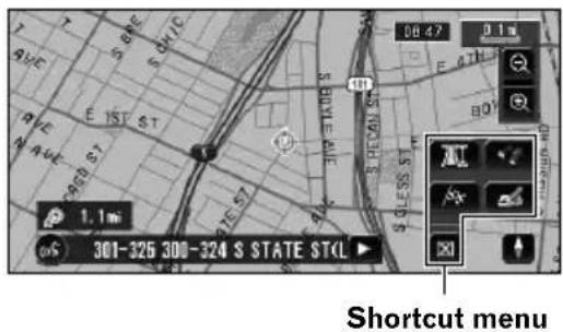 PIONEER AVIC-N3 - When the map is displayed, briefly touch any part of the map. - 1