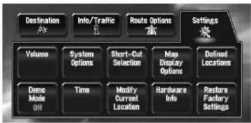 PIONEER AVIC-N3 - Settings menu - 1