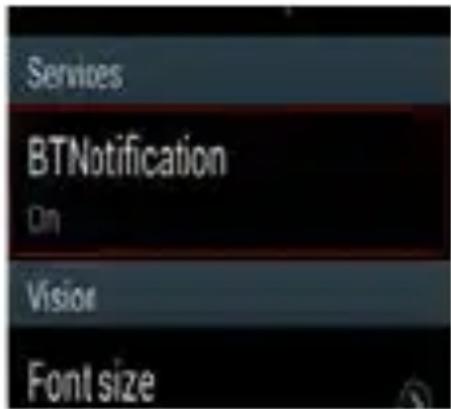 Services BTNotification On Vision Font size