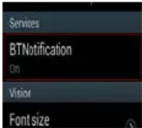 Services BTNotification On Vision Font size