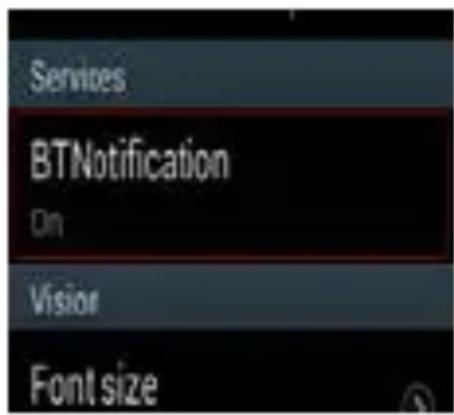 Services BTNotification On Vision Font size