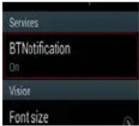 Services BTNotification On Vision Font size
