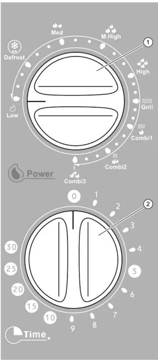 Med M.High 1 Defrost High Low Grill Combi1 Combi2 Power Combi3 0 1 2 3 4 5 6 7 8 9 Time.