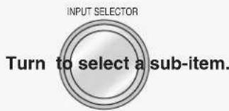 INPUT SELECTOR Turn to select a sub-item.