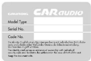 GRUNDIC CARGAUDIO Model Type Serial No. Code No. Excl identify: Can do not use the programming language and publication products, or product name, and product name. We also does the following functions: We monitor your code to drive. The identity cannot serve as enclosures or ownership with, available all security code and licenses the settlement in the case of first of the unit keep the document code.