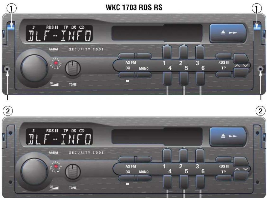 WKC 1703 RDS RS ① 3 RDS III TP DX OD DLF - INFO FA/BAL SECURITY CODE AS FM 1 2 3 RDS III DX MONO 4 5 6 TP m TONE ② 3 RDS III TP DX OD DLF - INFO FA/BAL SECURITY CODE AS FM 1 2 3 RDS III DX MONO 4 5 6 TP m TONE