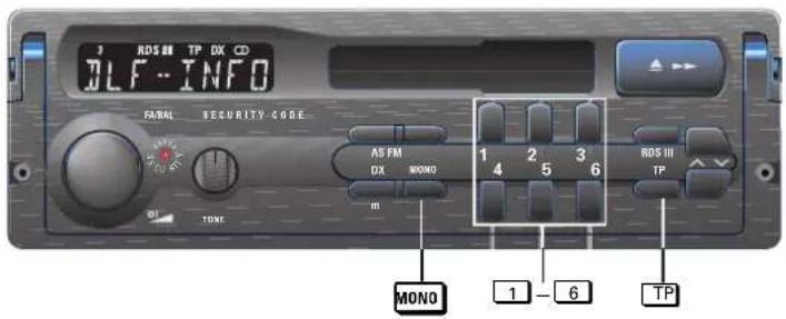 J RDS ## TP DX CD JLF--INFO FABAL SECURITY CODE AS FM DX MONO 1 2 3 4 5 6 RDS III TP MONO 1 - 6 TP